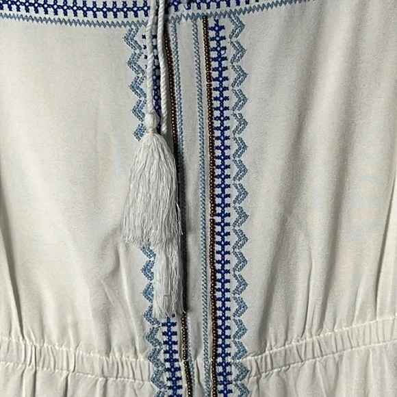 Kenji cream Beaded-sequined-Embroidered Front Sleeveless Lined dress size 8 - Picture 4 of 12